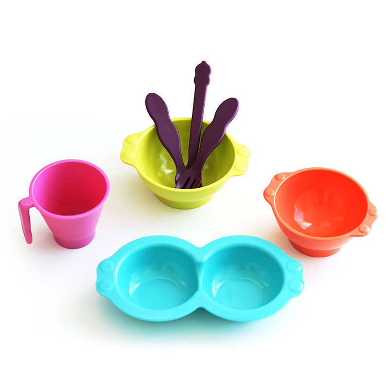 韩国进口儿童餐具-uinlui天然甘蔗制成儿童餐具炫彩7件套装 韩国进口儿童餐具-uinlui天然甘蔗制成儿童餐具炫彩7件套装