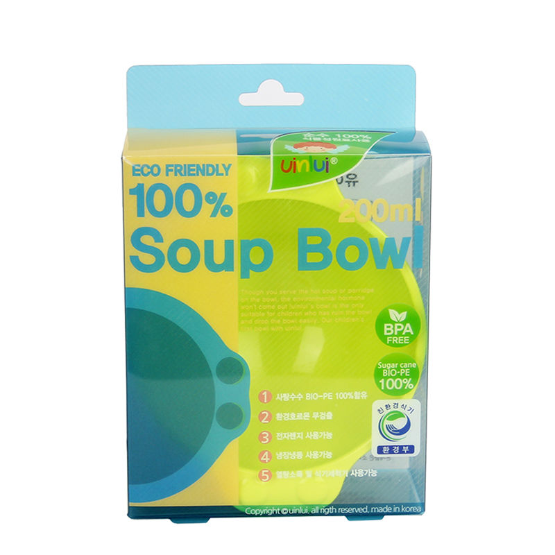 韩国进口儿童不锈钢餐具-uinlui天然甘蔗制成儿童餐具炫彩汤碗