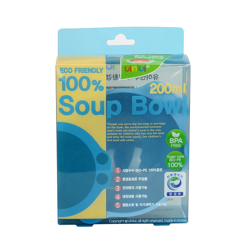 韩国进口婴儿餐具-uinlui天然甘蔗制成儿童餐具炫彩汤碗