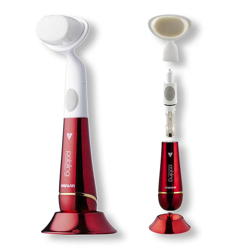 韩国进口按摩洁面仪-POBLING第七代刷头可替换振动洁面仪红-白色