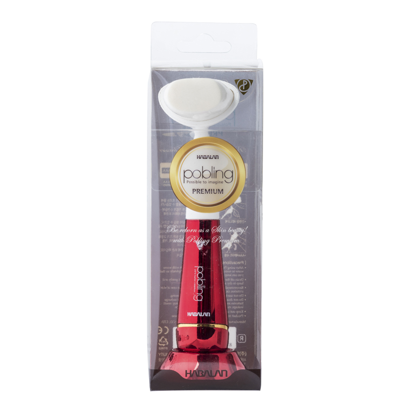 韩国进口按摩洁面仪-POBLING第七代刷头可替换振动洁面仪红-白色
