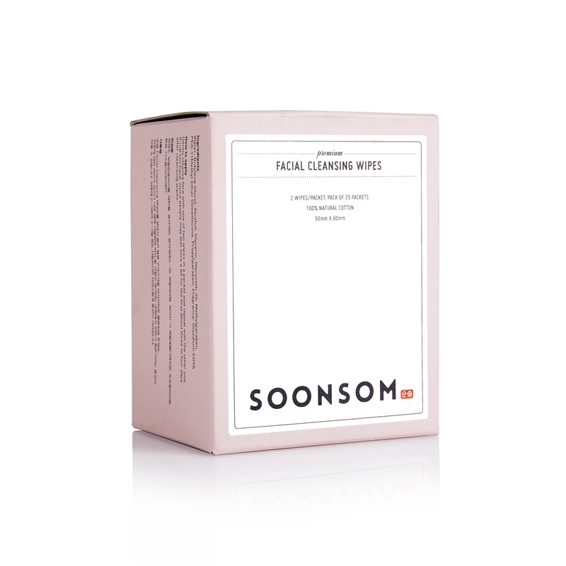 韩国进口卸妆棉-SOONSOM卸妆棉湿巾卸妆棉25小包*2片/盒