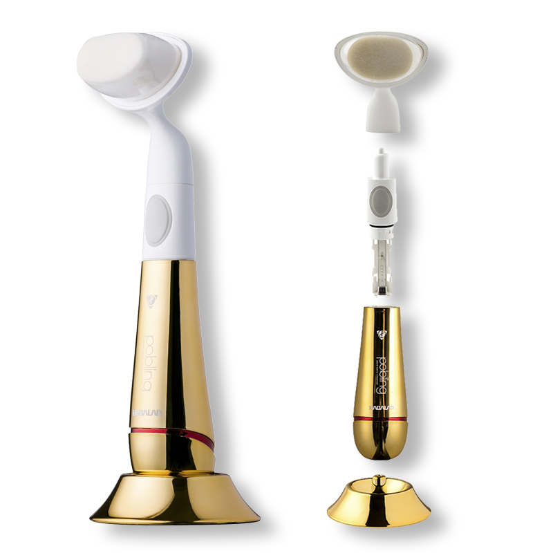 韩国进口电动洁面仪-POBLING第七代刷头可替换振动洁面仪金-白色