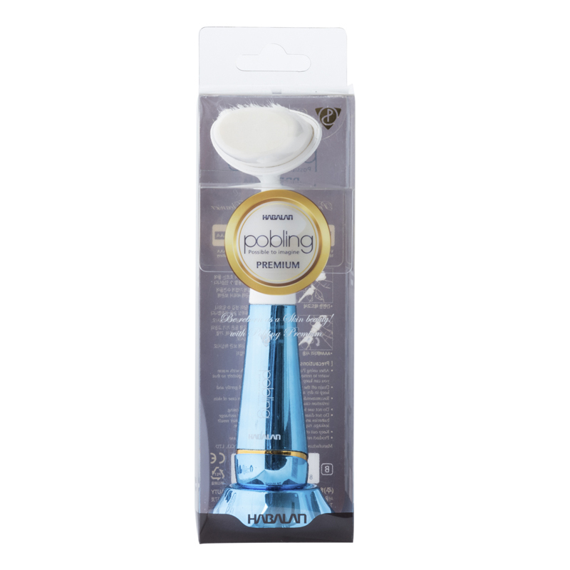 韩国进口洁面仪-POBLING第七代刷头可替换振动洁面仪蓝-白色