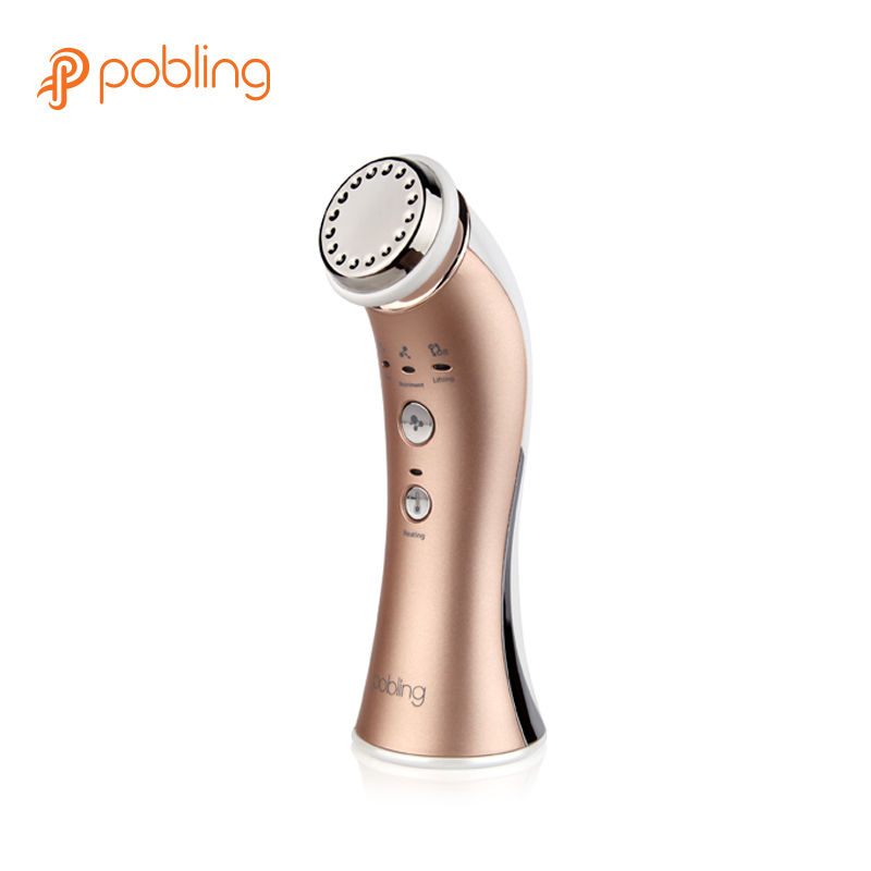 韩国进口洁面器-POBLING微电流紧致洁面仪洁面刷金粉色-白色