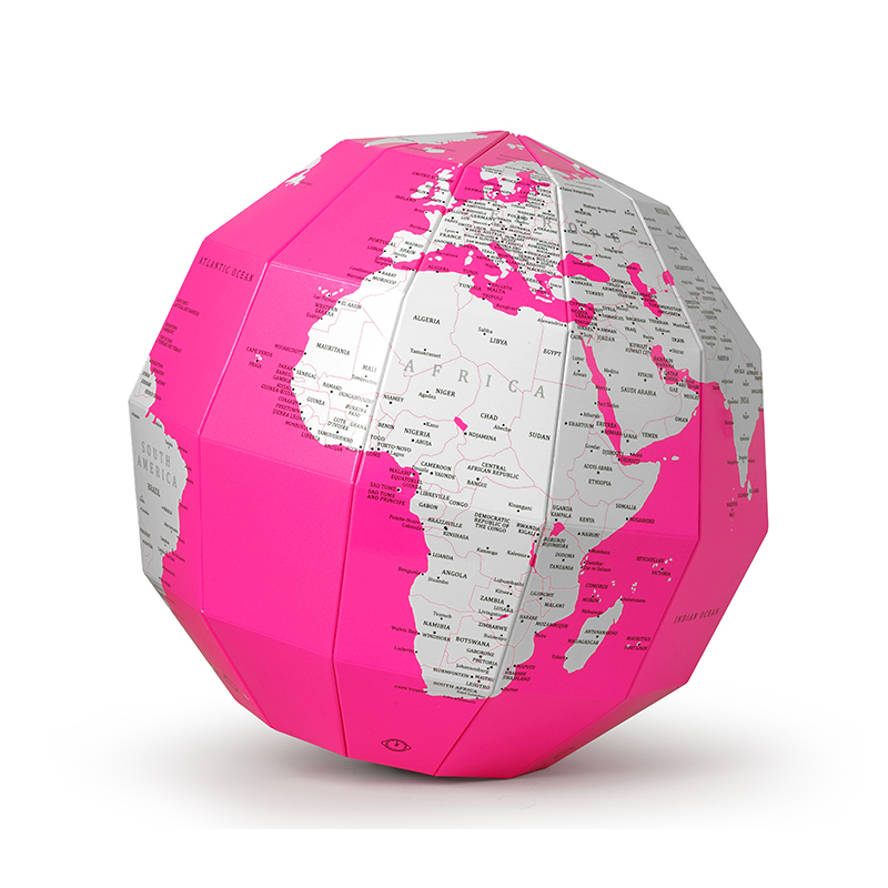 韩国进口工艺摆件-zemiro韩纸PLAN地球仪粉色