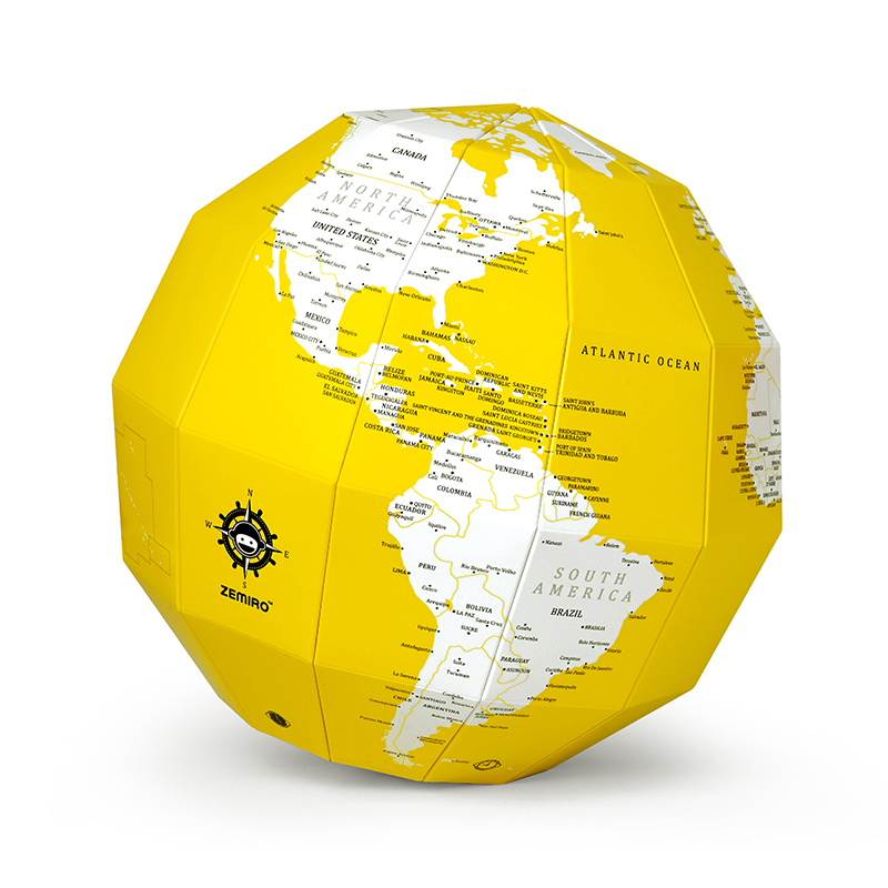 韩国进口家居工艺摆件-zemiro韩纸PLAN地球仪黄色