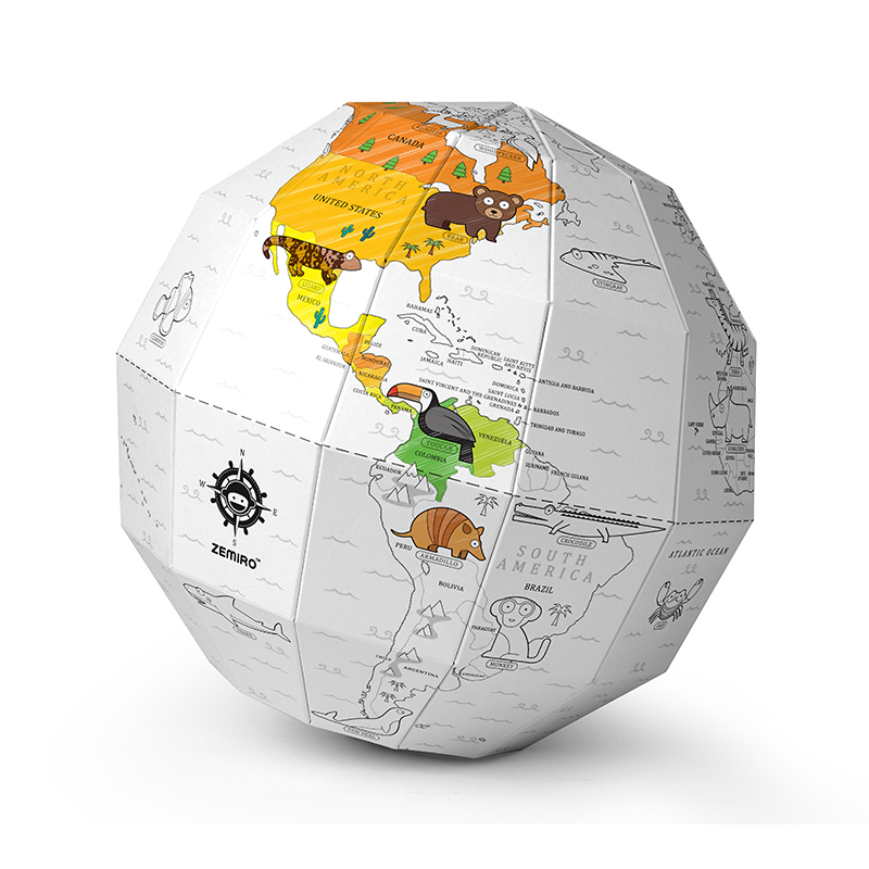 韩国进口个性工艺品摆件-zemiro韩纸多彩世界动物地球仪 韩国进口个性工艺品摆件-zemiro韩纸多彩世界动物地球仪
