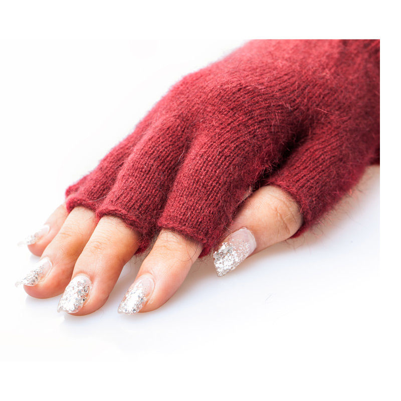 新西兰进口白色手套-ComfortSocks美利奴羊毛负鼠毛混纺无指手套