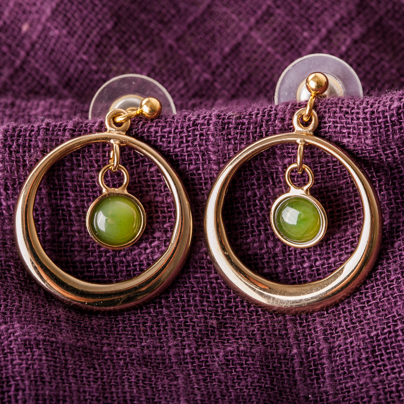 新西兰进口碧玉耳环-JONZ天然碧玉耳环Pendant(Jade)