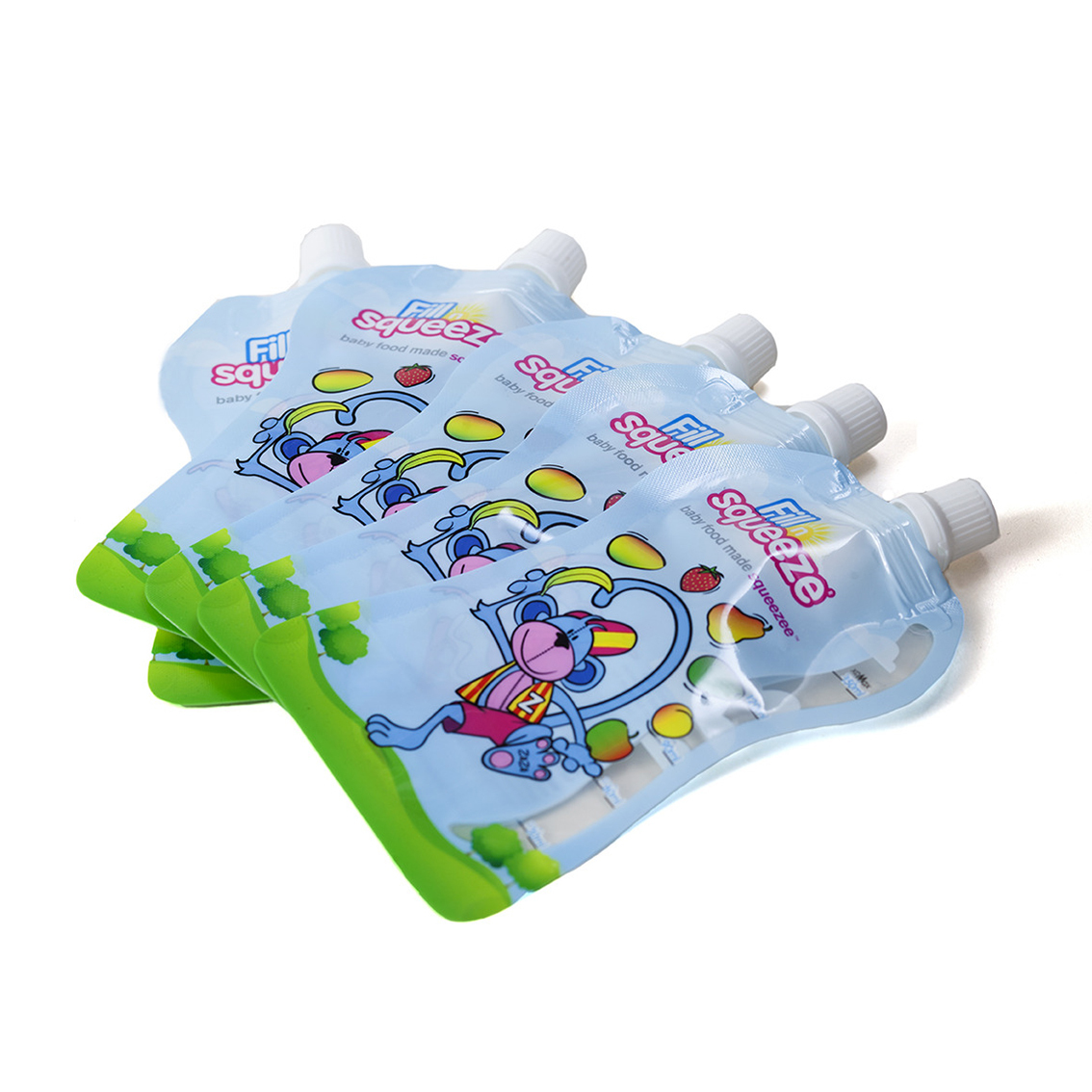 英国进口婴儿辅食袋-Fill N Squeeze可微波可冷冻便携带辅食袋10件装