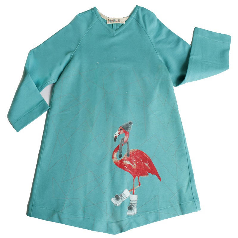 西班牙原产MoNiKaKo Kids 蓝色长袖v领连衣裙女童2-6岁 西班牙原产MoNiKaKo Kids 蓝色长袖v领连衣裙女童2-6岁