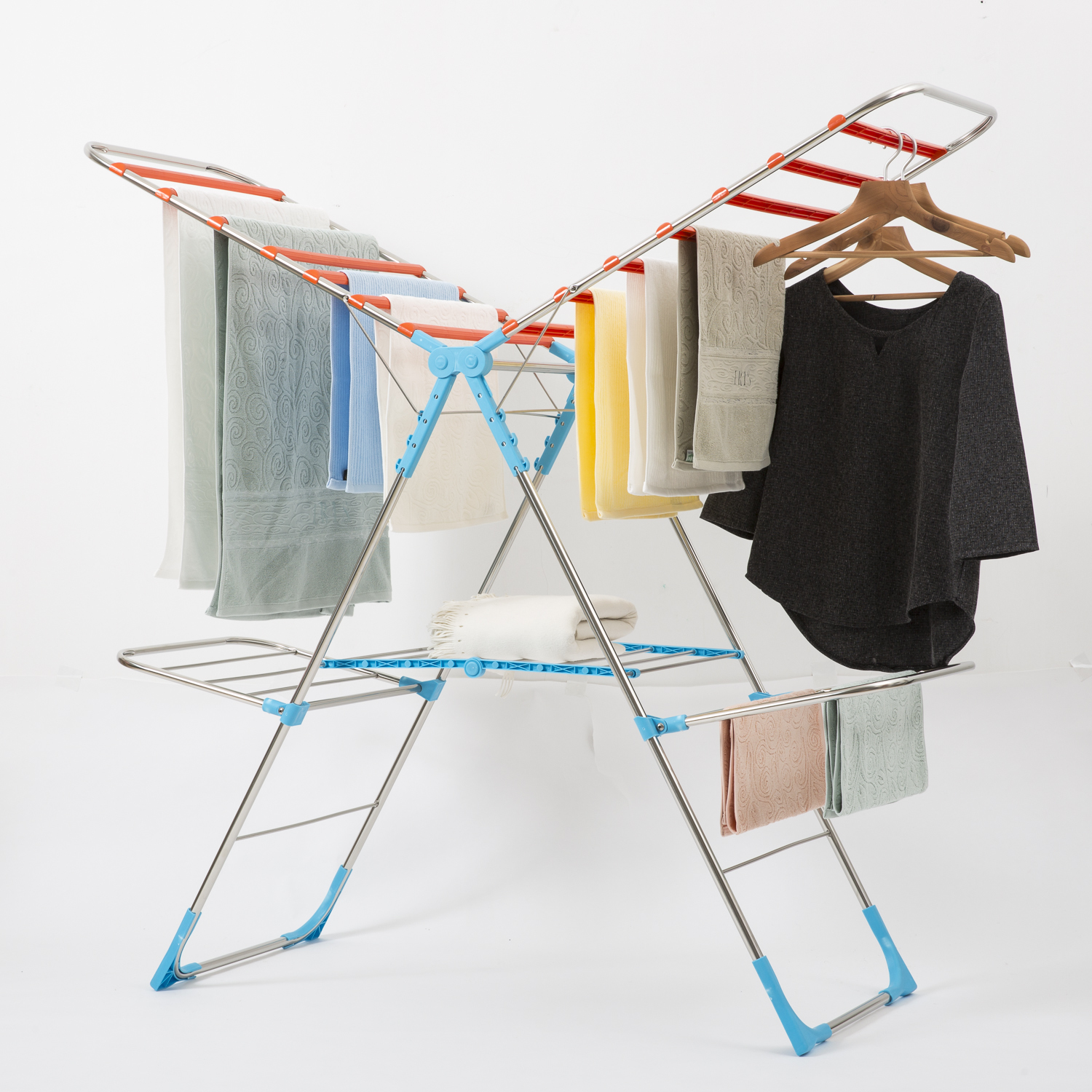 韩国进口多功能晾衣架-JALMALLA双层晾衣架