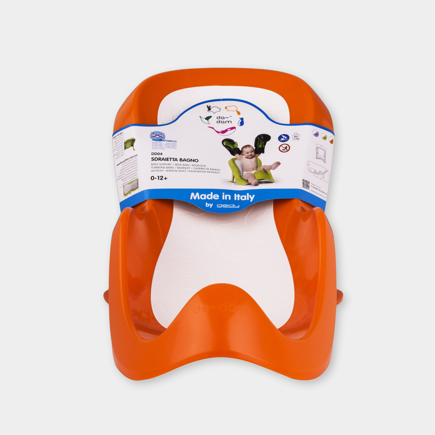 意大利进口宝宝洗澡座椅-Da-Dam婴儿浴室座椅0-12月