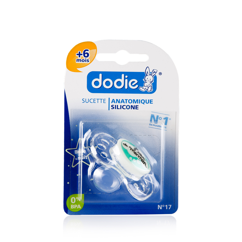 法国进口新生儿硅胶安抚奶嘴-DODIE对称圆形硅胶安抚哄睡奶嘴夜光夜用型