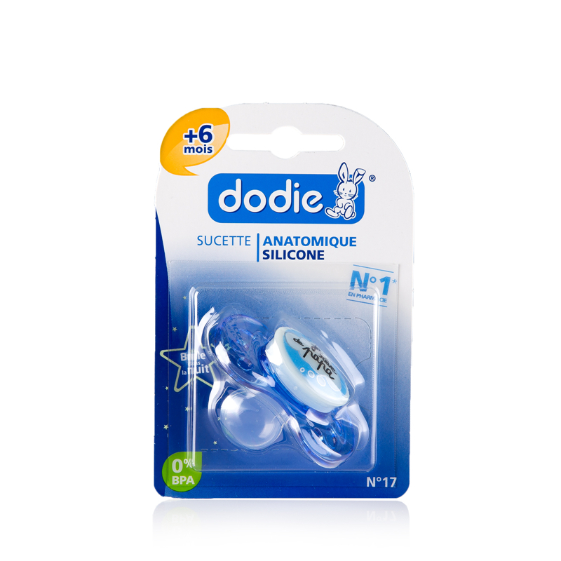 法国进口婴幼儿安抚奶嘴-DODIE对称圆形硅胶安抚哄睡奶嘴夜光夜用型