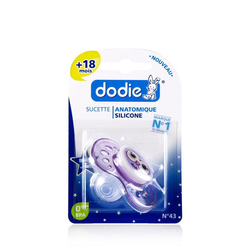 法国进口新生儿安抚奶嘴-DODIE对称圆形硅胶安抚哄睡奶嘴夜光夜用型