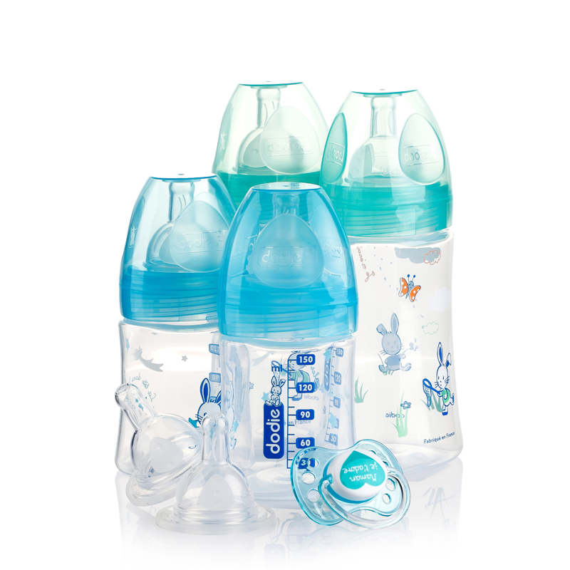 法国进口婴儿奶瓶-DODIEInitiation宽口奶瓶奶嘴新生儿经济套装0-6个月