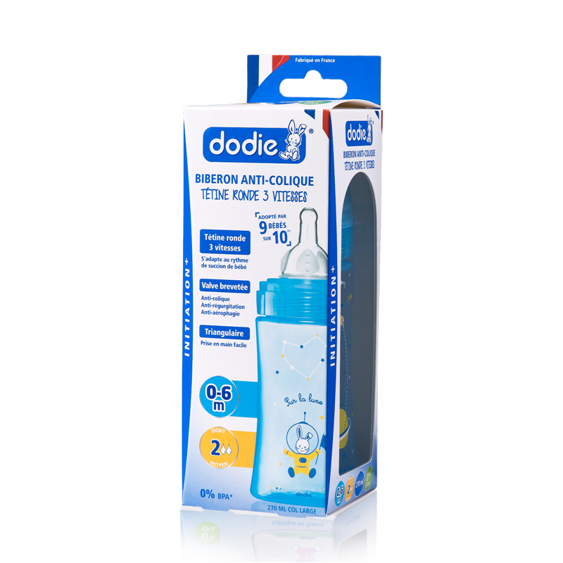 法国进口婴儿奶瓶-DODIEInitiation宽口婴儿奶瓶2含2号中流量变速奶嘴