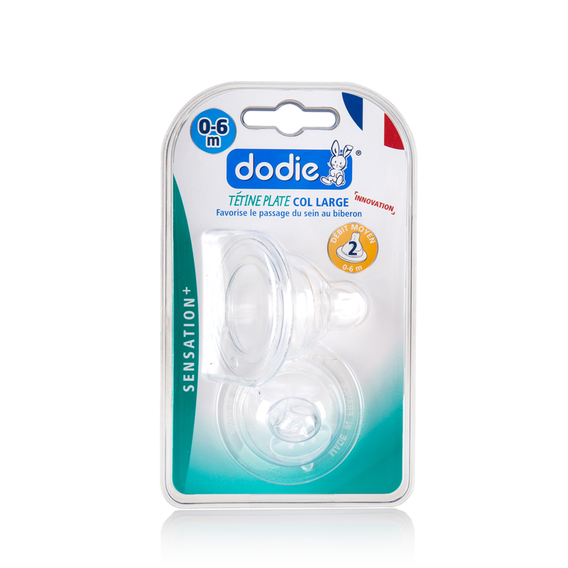 法国进口液态硅胶奶嘴-DODIESensation+系列宽口扁平形防账气硅胶奶嘴