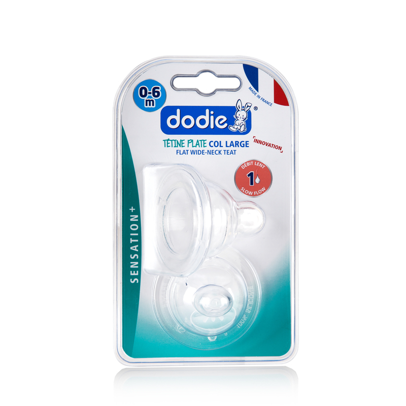 法国进口液态硅胶奶嘴-DODIESensation+系列宽口扁平形防账气硅胶奶嘴