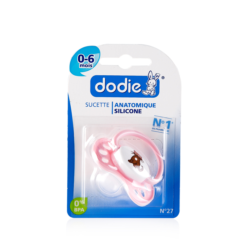 法国进口硅胶安抚奶嘴-DODIE对称圆形舒适型硅胶安抚奶嘴日用(0-6个月)新生儿