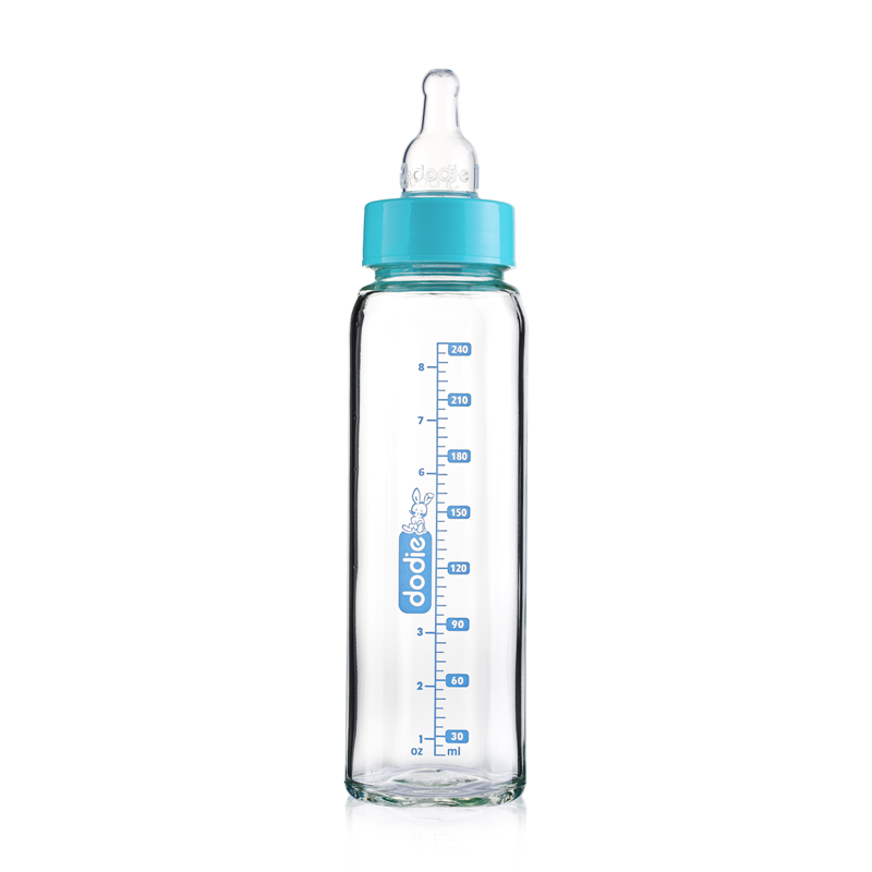 法国进口硅胶奶瓶-DODIE经典原版防胀气标准口玻璃婴儿奶瓶240ml含中号奶嘴