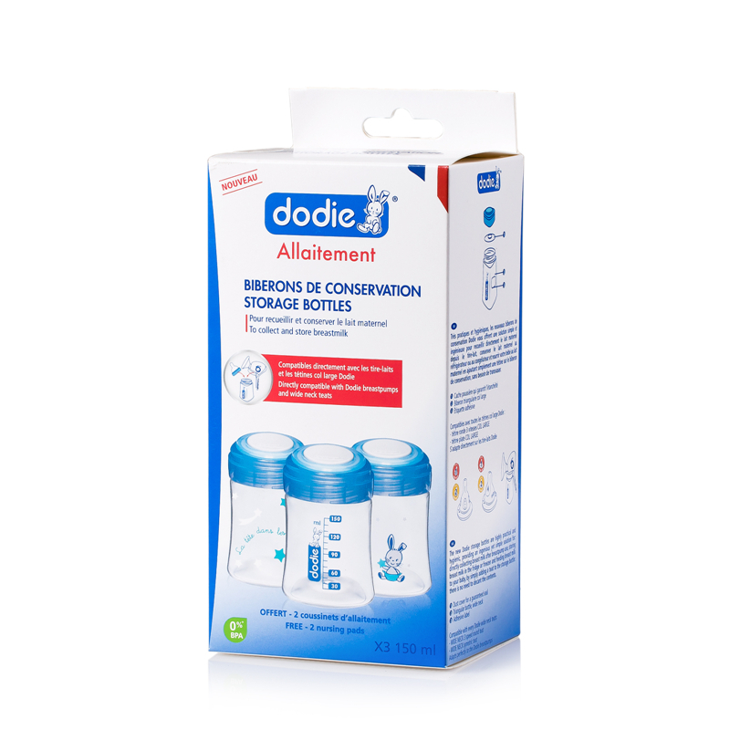 法国进口奶瓶-DODIE哺乳奶存储奶瓶3个装()含2个免费哺乳垫