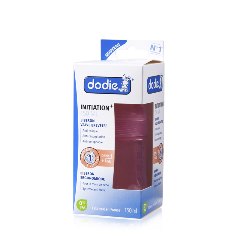 法国进口奶瓶-DODIEInitiation宽口婴儿奶瓶含1号小流量变速奶嘴