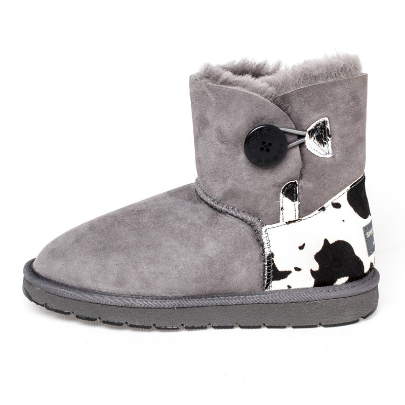 澳大利亚进口过膝高跟长靴-SHEARERSUGG款短筒单扣花纹靴雪地靴