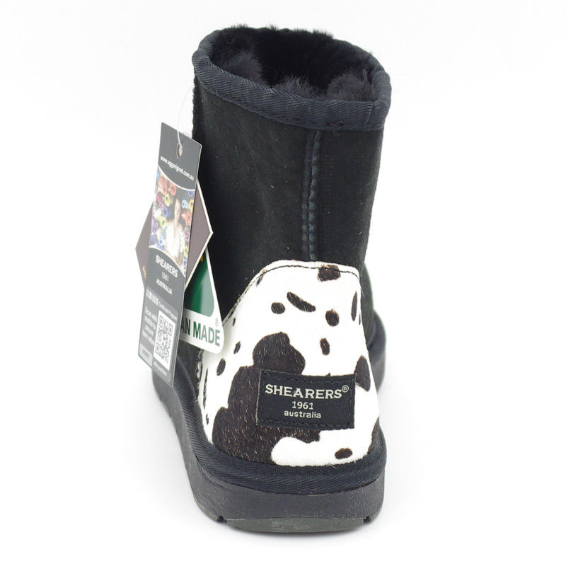 澳大利亚进口皮面雪地靴-SHEARERSUGG款拼皮花纹短筒靴雪地靴