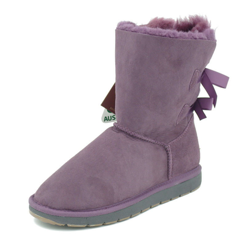 澳大利亚进口毛线筒雪地靴-SHEARERSUGG款后蝴蝶结中筒靴雪地靴 - 毛线筒雪地靴 澳大利亚进口毛线筒雪地靴-SHEARERSUGG款后蝴蝶结中筒靴雪地靴 - 毛线筒雪地靴