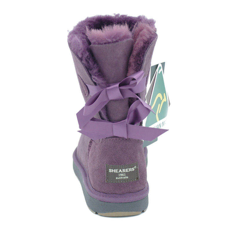 澳大利亚进口女士中筒雪地靴-SHEARERSUGG款后蝴蝶结中筒靴雪地靴
