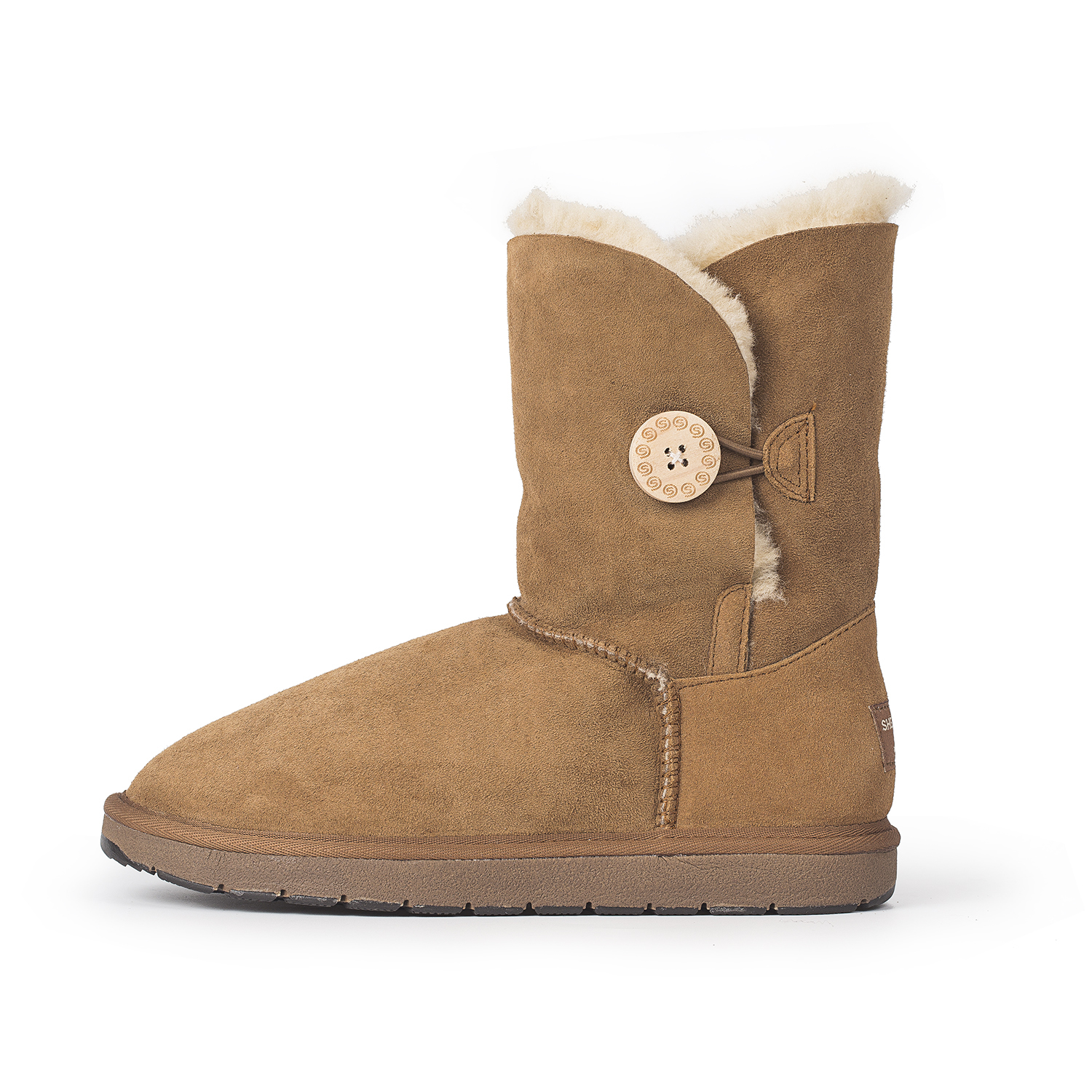 澳大利亚进口中筒单扣牛皮雪地靴-SHEARERSUGG款中筒单扣靴雪地靴