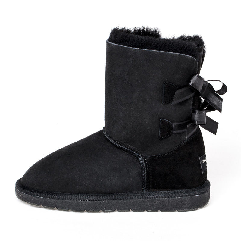 澳大利亚进口中筒雪地靴女款-SHEARERSUGG款后蝴蝶结中筒靴雪地靴