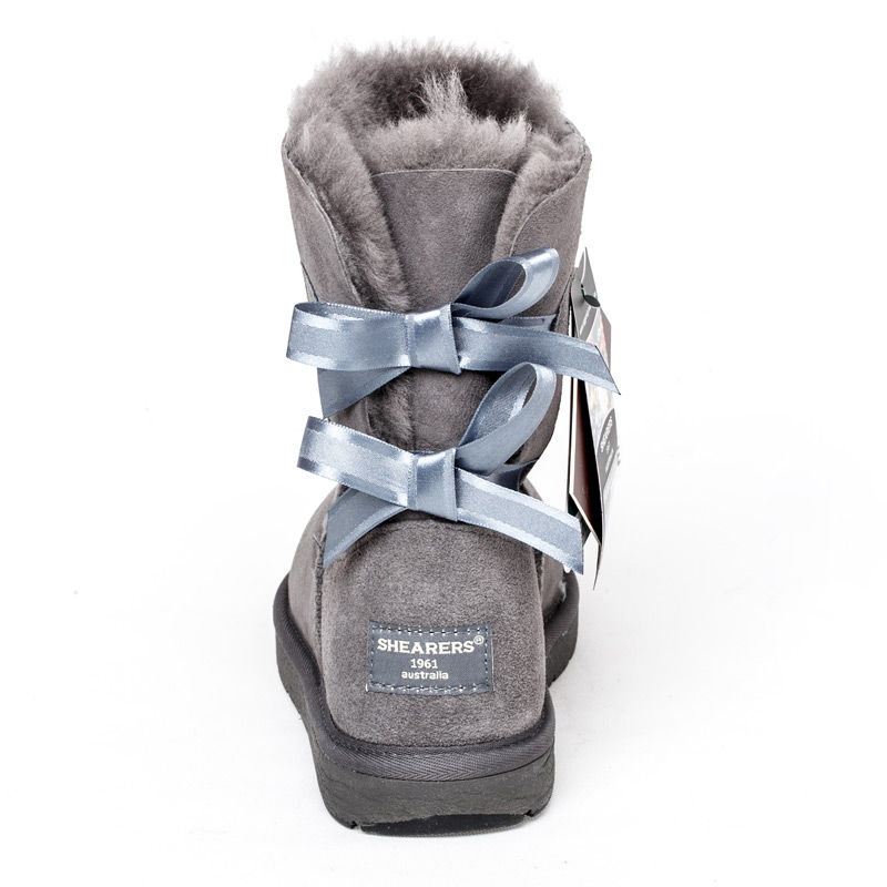 澳大利亚进口平底中筒女靴-SHEARERSUGG款后蝴蝶结中筒靴雪地靴