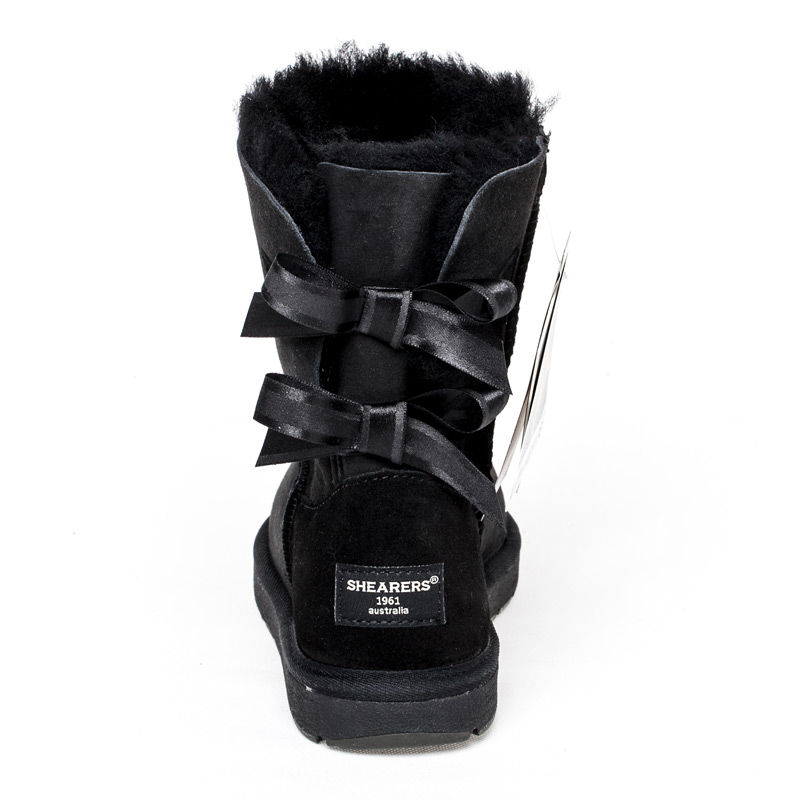 澳大利亚进口中筒雪地靴女款-SHEARERSUGG款后蝴蝶结中筒靴雪地靴