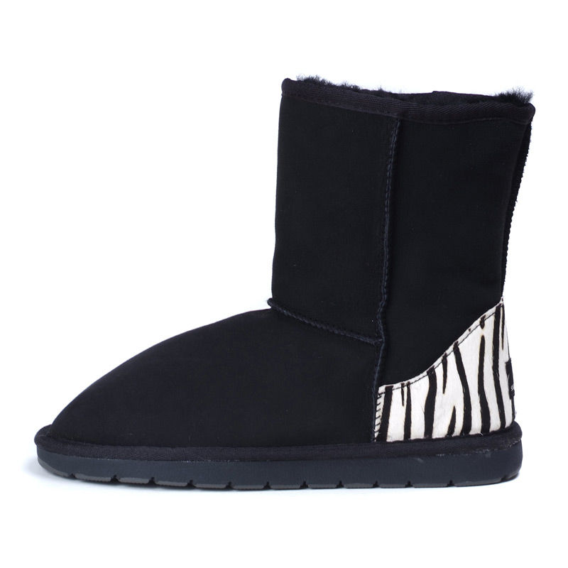 澳大利亚进口女式中筒皮靴-SHEARERSUGG款经典花纹中筒靴雪地靴