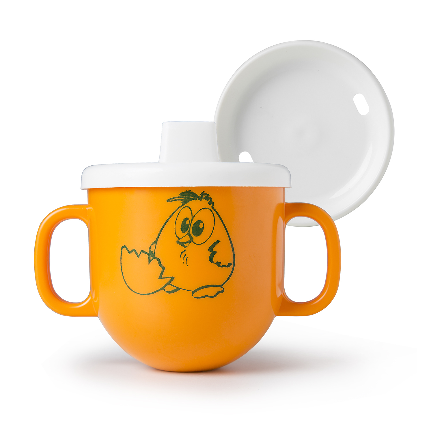 意大利进口双手柄水杯-Cosmoplast儿童双手柄不倒水杯有盖带礼品包装 - 双手柄水杯