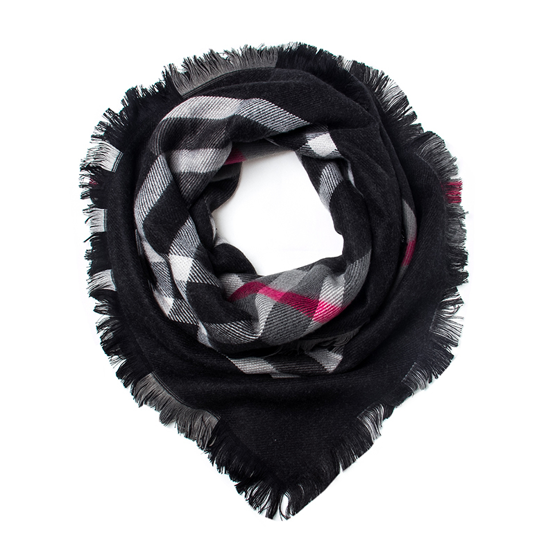 韩国进口女士时尚围巾-JUNGHWA英伦风羊毛款保暖围巾