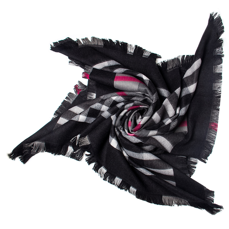 韩国进口女士时尚围巾-JUNGHWA英伦风羊毛款保暖围巾