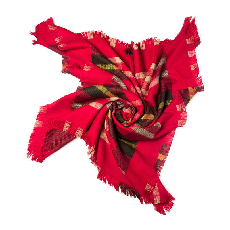 韩国进口丝绸围巾-JUNGHWA英伦风羊毛款保暖围巾