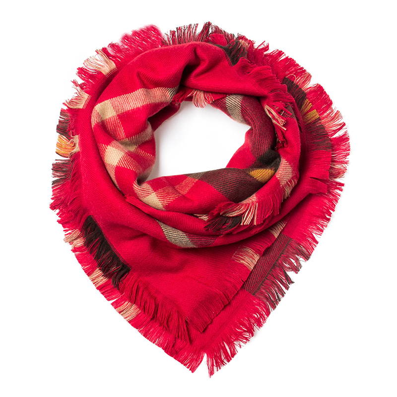 韩国进口丝绸围巾-JUNGHWA英伦风羊毛款保暖围巾