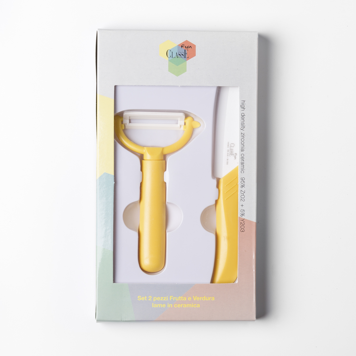 意大利进口陶瓷削皮蔬菜刀-CLASSE FUN陶瓷削皮刀+蔬菜刀两件套