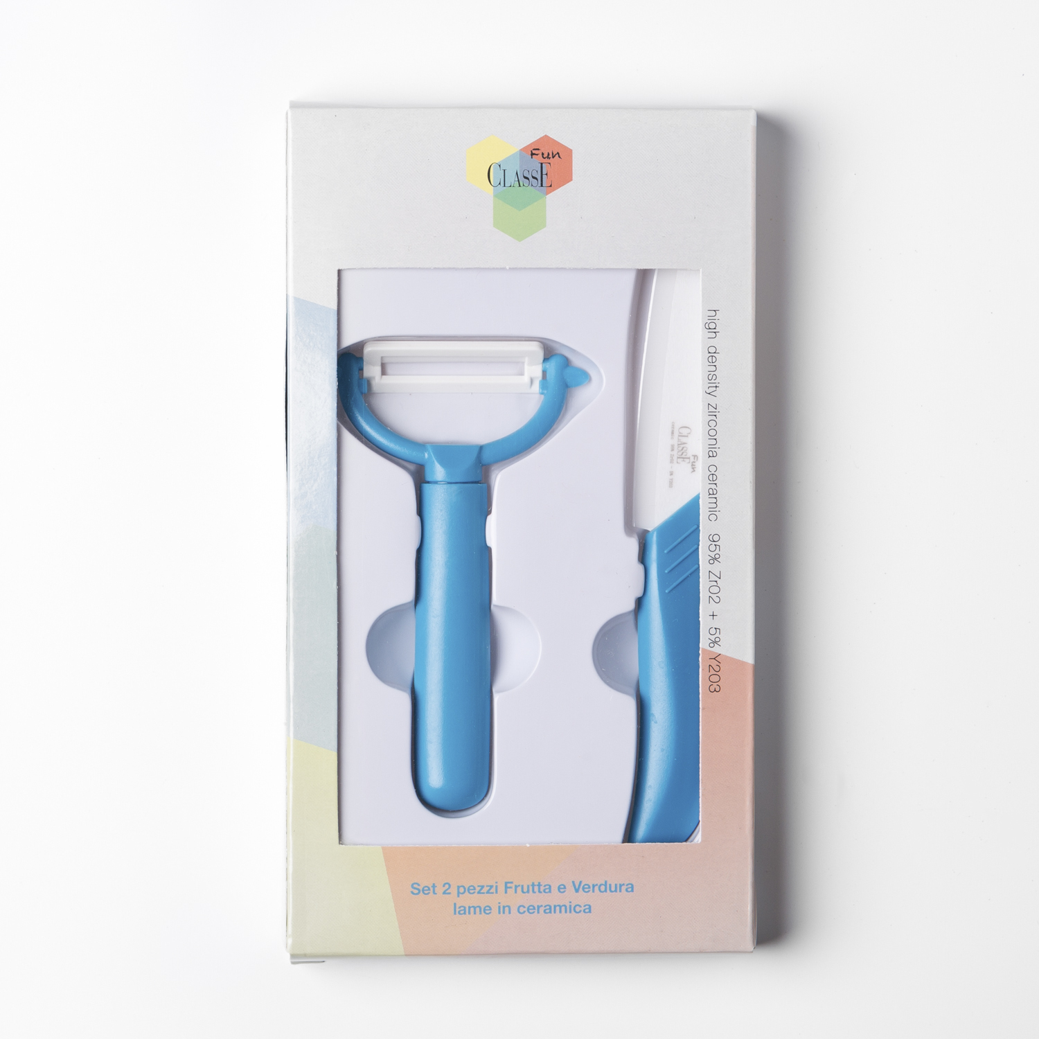 意大利进口蔬菜削皮刀-CLASSE FUN陶瓷削皮刀+蔬菜刀两件套