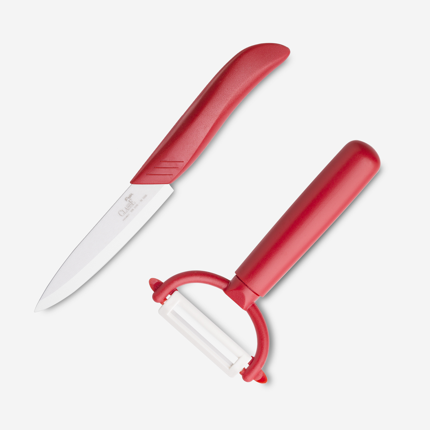 意大利进口果蔬刀削皮刀-CLASSE FUN陶瓷削皮刀+蔬菜刀两件套