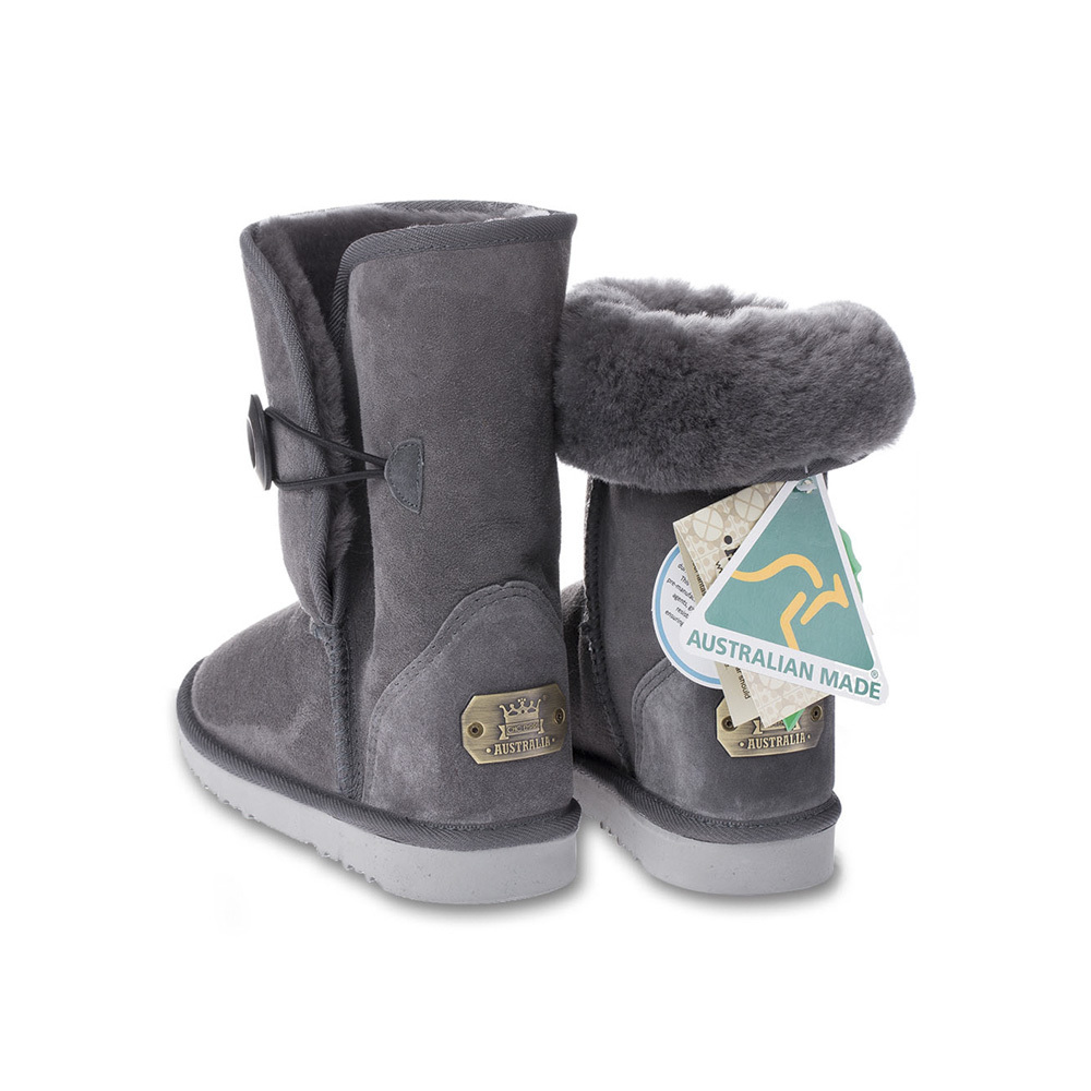 澳大利亚进口雪地靴女中筒-ChicEmpireUGG经典中筒纽扣羊皮雪地靴