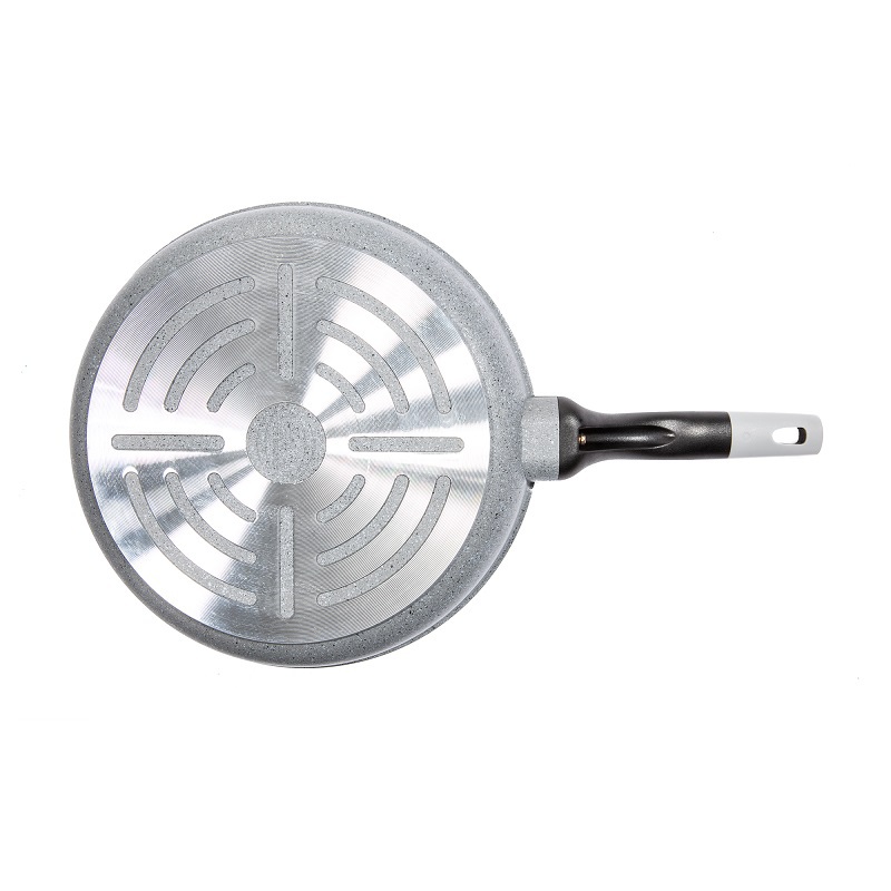 进口韩国煎锅-QueenArt麦饭石不粘无油烟平底煎锅弯手把