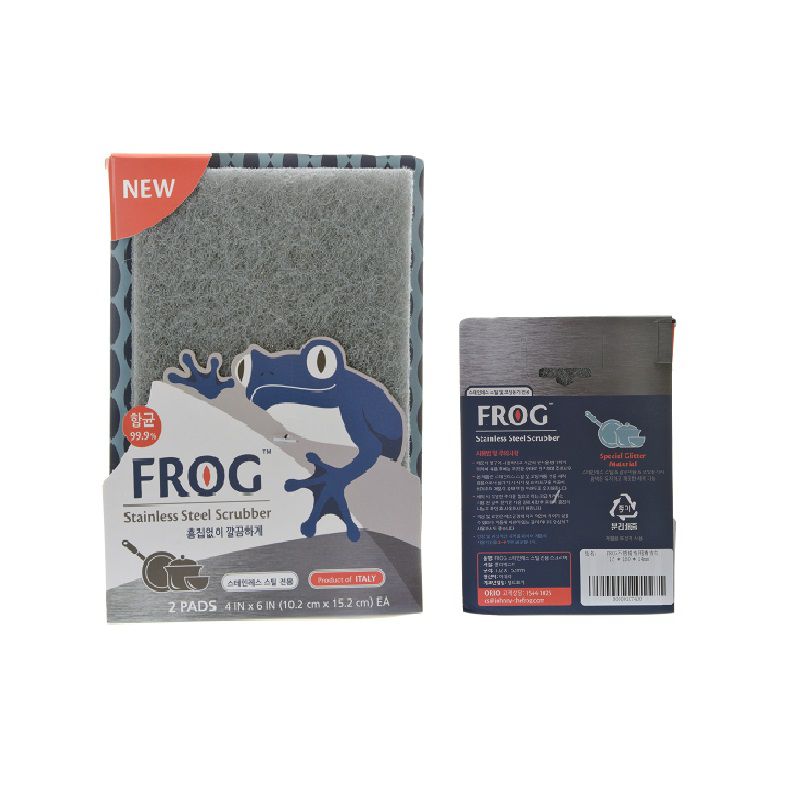 韩国进口不沾油洗碗布-Frog不锈钢专用清洁巾灰色2枚装 韩国进口不沾油洗碗布-Frog不锈钢专用清洁巾灰色2枚装