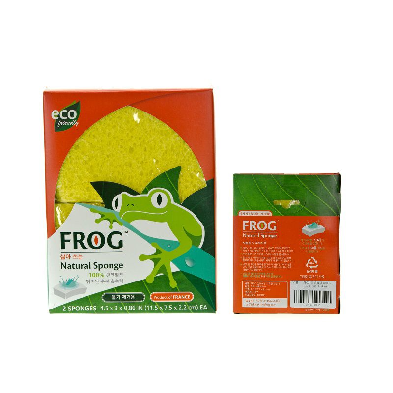 韩国进口竹纤维洗碗布-Frog天然海棉洗碗巾黄色2枚装 韩国进口竹纤维洗碗布-Frog天然海棉洗碗巾黄色2枚装